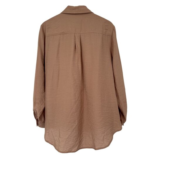 Chicos 2 Button-Down Collared Shirt top Womens Size large crinkle - Picture 4 of 5